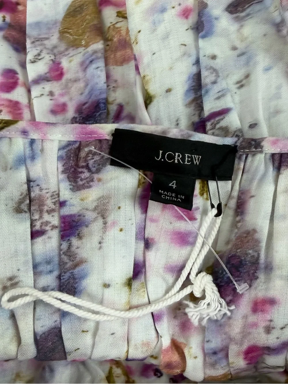 J Crew Shirt Womens 4 Flora Obscura Cinched-Waist Top Kaleidoscope Floral Blouse